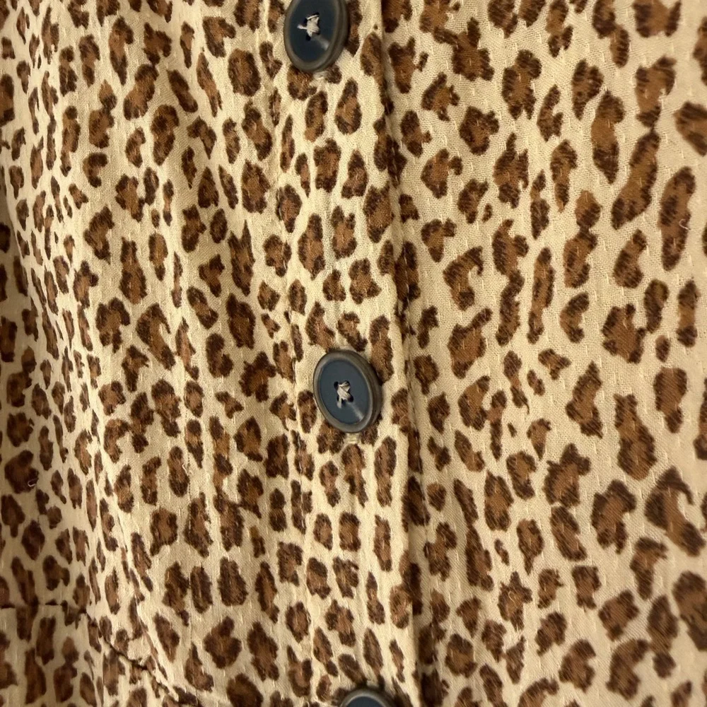 Anthropologie Bolano Cheetah-Print Button-Front Midi Dress - Picture 3 of 6